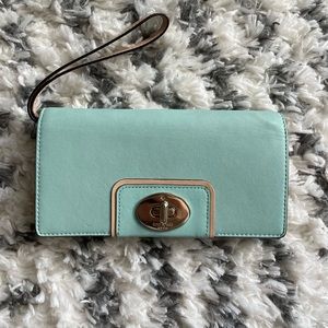 Kate Spade Aqua Blue Wristlet Wallet